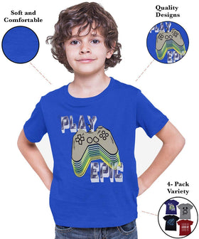 BROOKLYN VERTICAL Boys T-Shirt pack display with four shirts