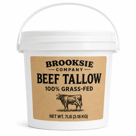 Brooksie Naturals Beef Tallow 7 Lb Bulk front view in BPA-free pail