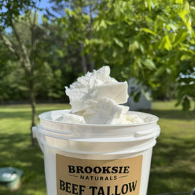 Brooksie Naturals Beef Tallow 7 Lb Bulk side view showing texture