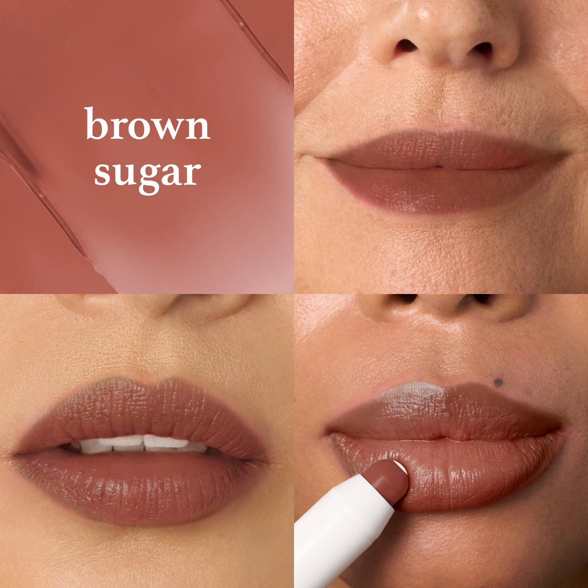 Brown Sugar shade of Julep Tinted Lip Balm close-up