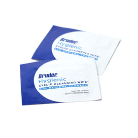 Bruder Eyelid Cleansing Wipes used in a bathroom setting