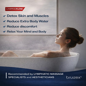 Bruizex bath salts in a bowl with flowers