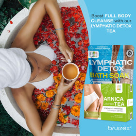 Bruizex bath salts with essential oils on a wooden surface