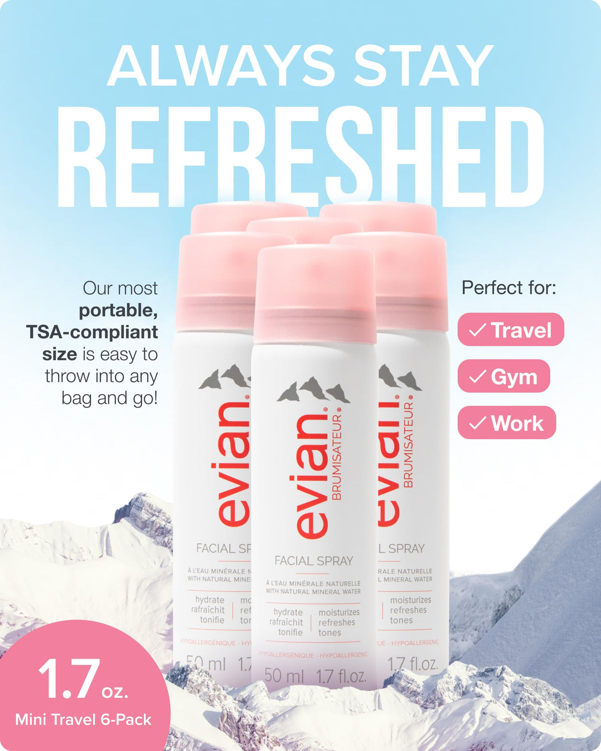 BRUMISATEUR Evian Facial Spray 1.7 oz back view