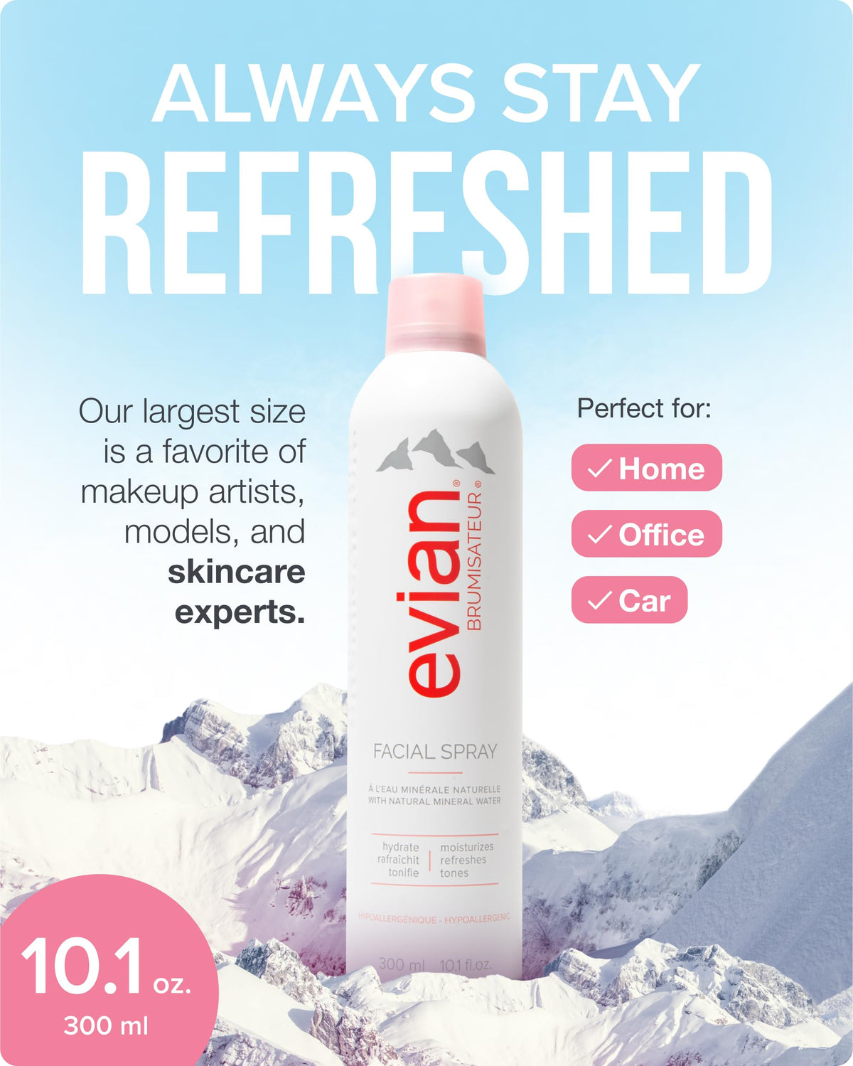 BRUMISATEUR Evian Facial Spray 10.1 oz back view