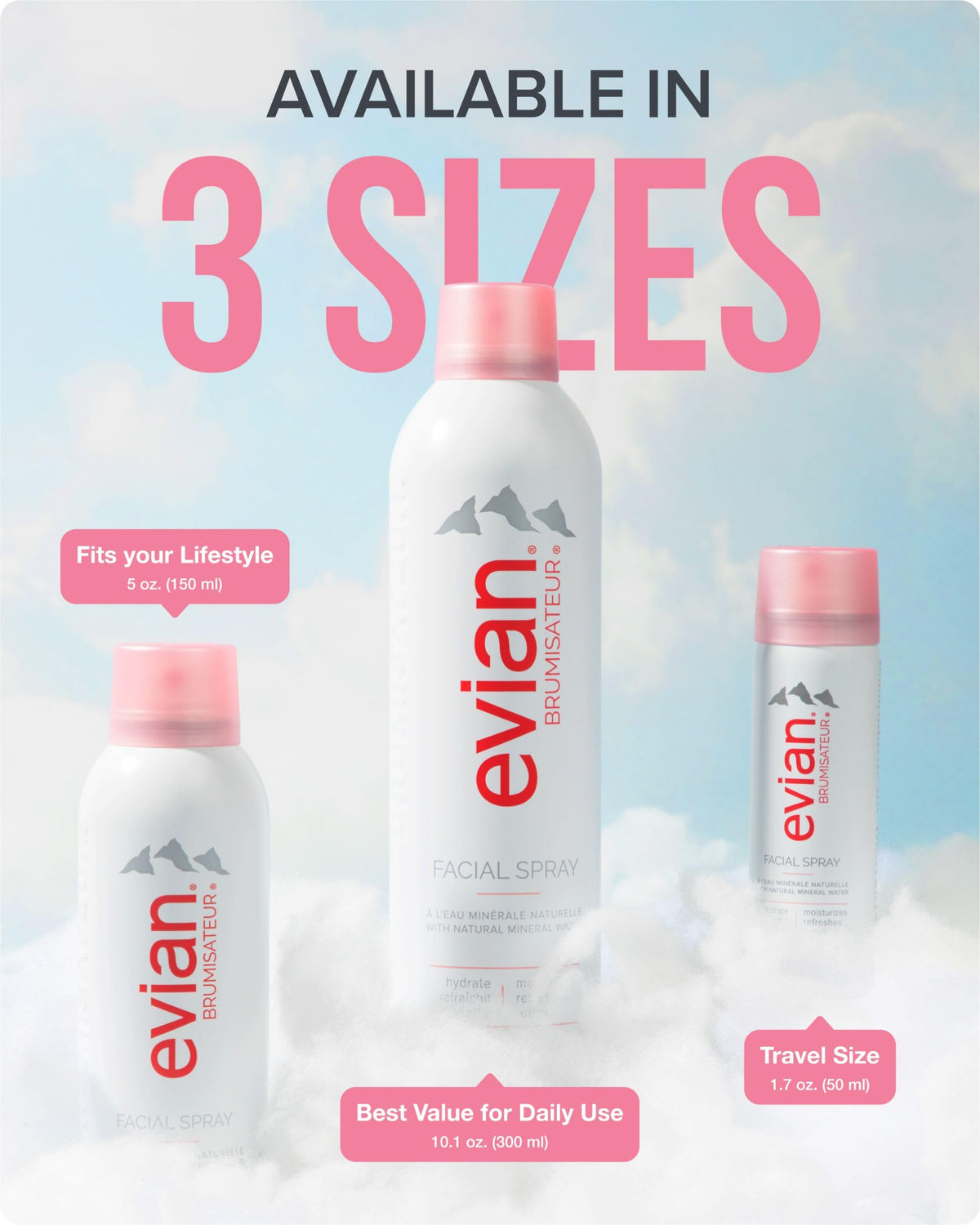 BRUMISATEUR Evian Facial Spray 5 oz packaging details