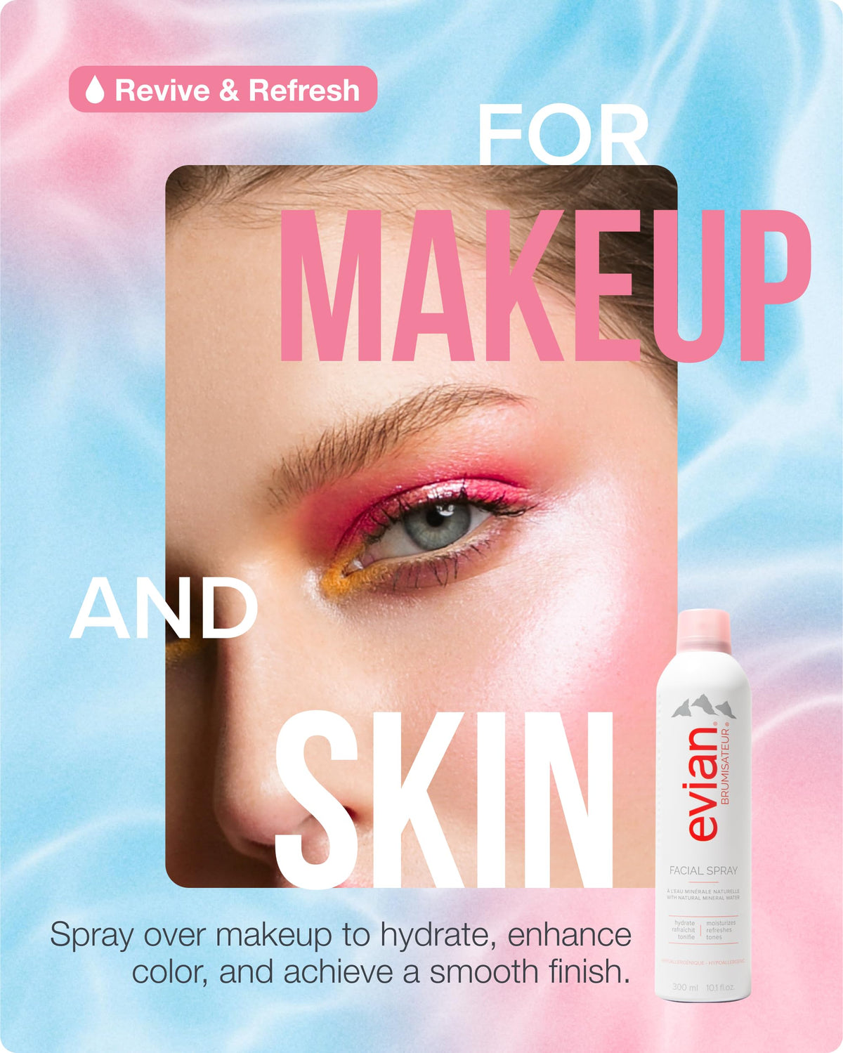 BRUMISATEUR Evian Facial Spray on vanity