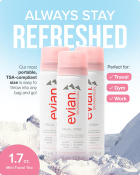 BRUMISATEUR Evian Facial Spray Travel Trio 1.7 oz back view