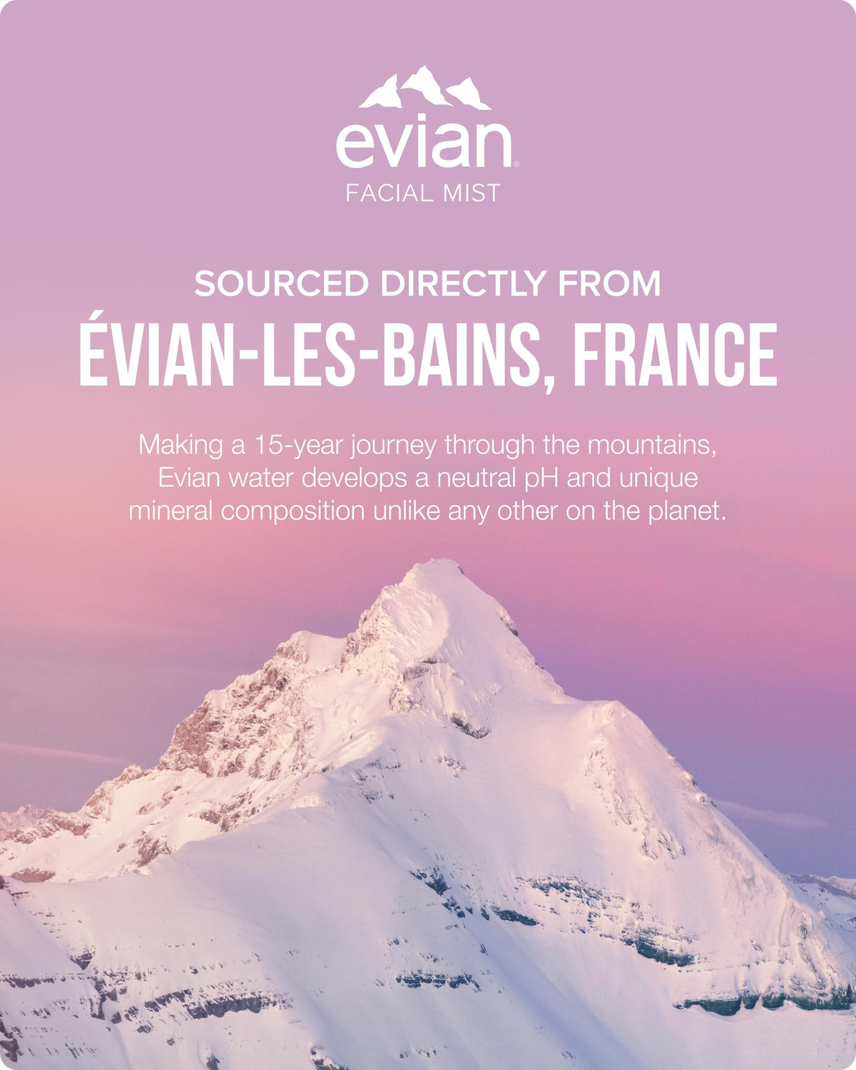 BRUMISATEUR Evian Glow Facial Mist in hand with a glowing complexion