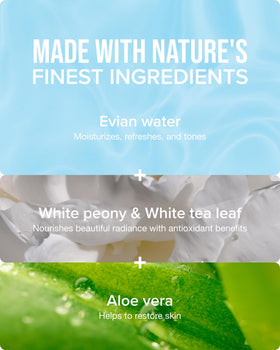 BRUMISATEUR Evian Glow Facial Mist with white tea and peony extracts