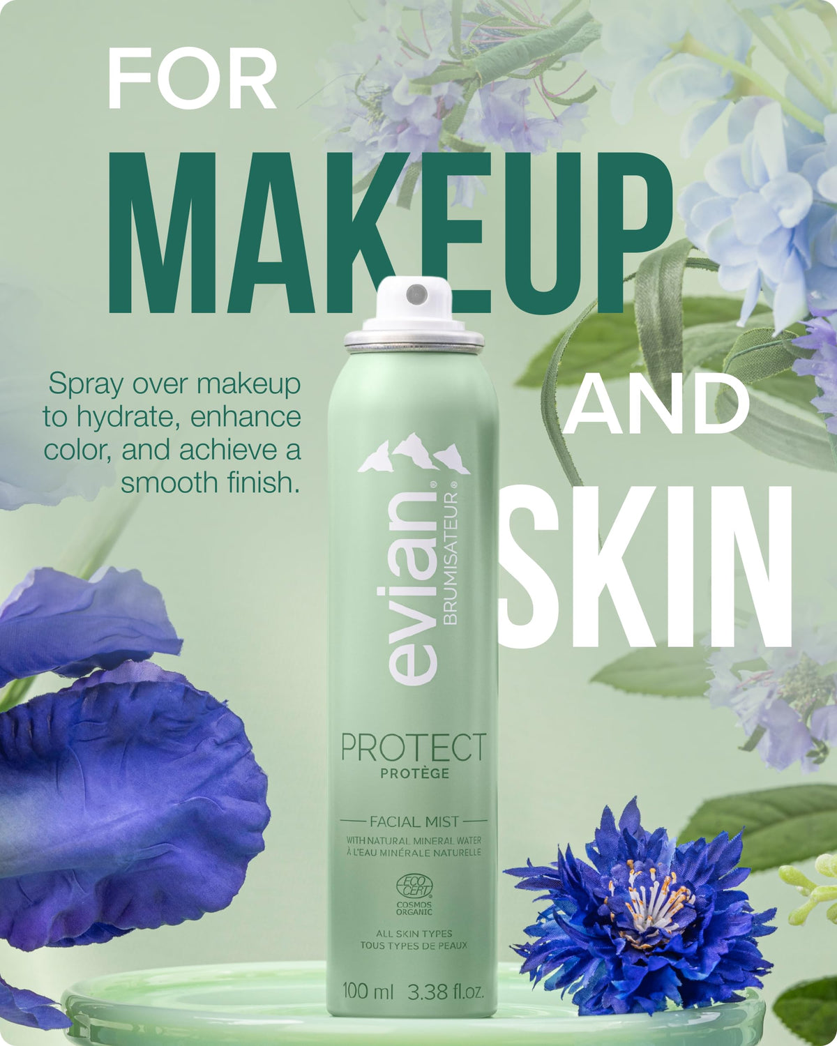 BRUMISATEUR Evian Protect Facial Mist packaging details