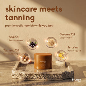 Brunae Body Intensive Tanning Bed Balm application on skin