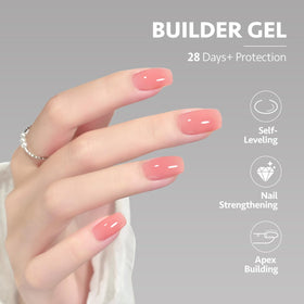 Brush application of GAOY Builder Gel on nails