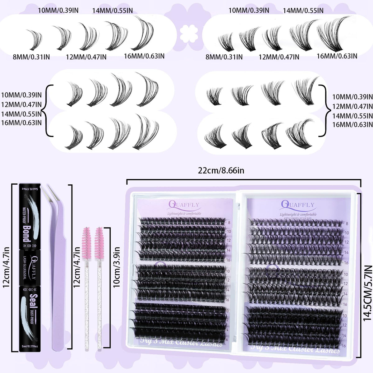 Brushes included in QUAFFLY Lash Extension Kit