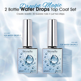 Brynelle Water Drop Gel Top Coat application on nails