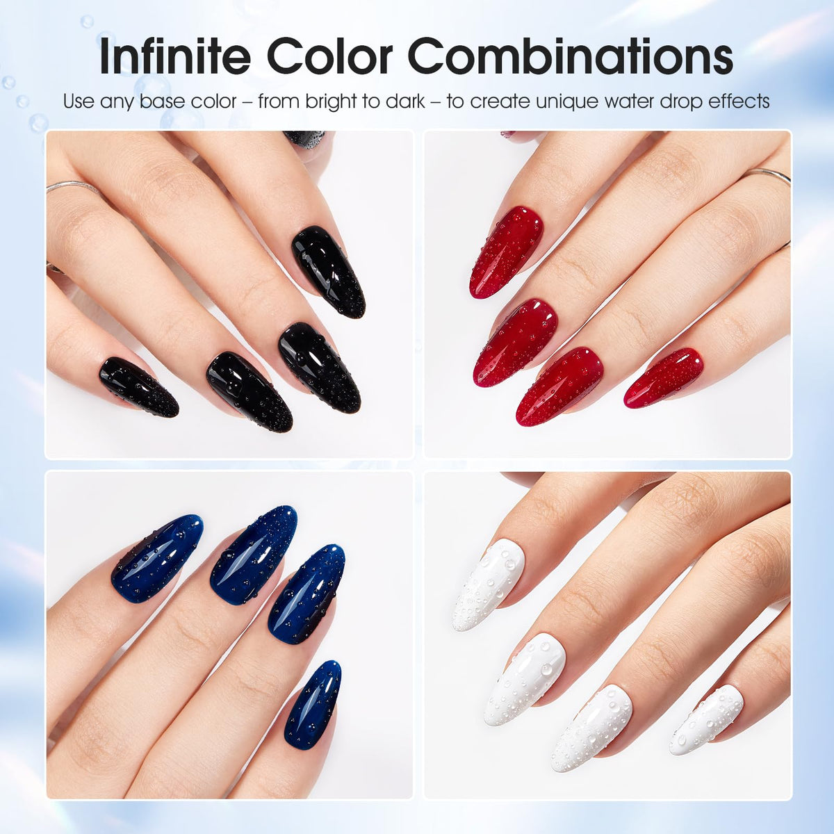 Brynelle Water Drop Gel Top Coat curing under UV lamp