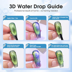 Brynelle Water Drop Gel Top Coat with various gel colours