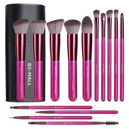 BS-MALL 14 pcs Makeup Brushes Set front view in stylish case