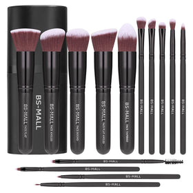 BS-MALL 14-piece makeup brush set in rose gold with case