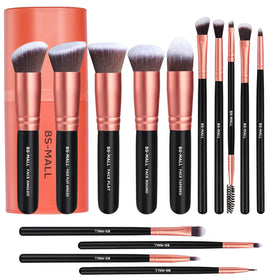 BS-MALL 14-piece makeup brushes set rose golden front view