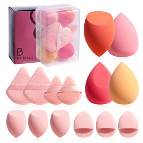 BS-MALL 14-Piece Makeup Sponge Set in gradient pink container