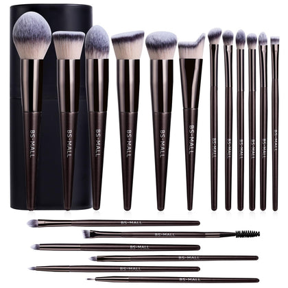 BS-MALL 18 Pcs Makeup Brush Set with black case front view