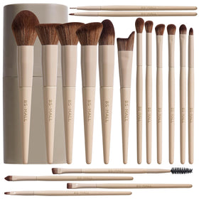BS-MALL 18-piece professional makeup brush set front view with travel case