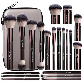 BS-MALL 20PCS Makeup Brush Set front view with travel case
