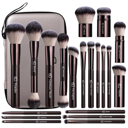 BS-MALL 20PCS Makeup Brush Set front view with travel case