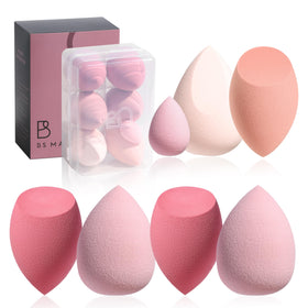 BS-MALL 7-Piece Makeup Sponge Set in gradient pink storage case