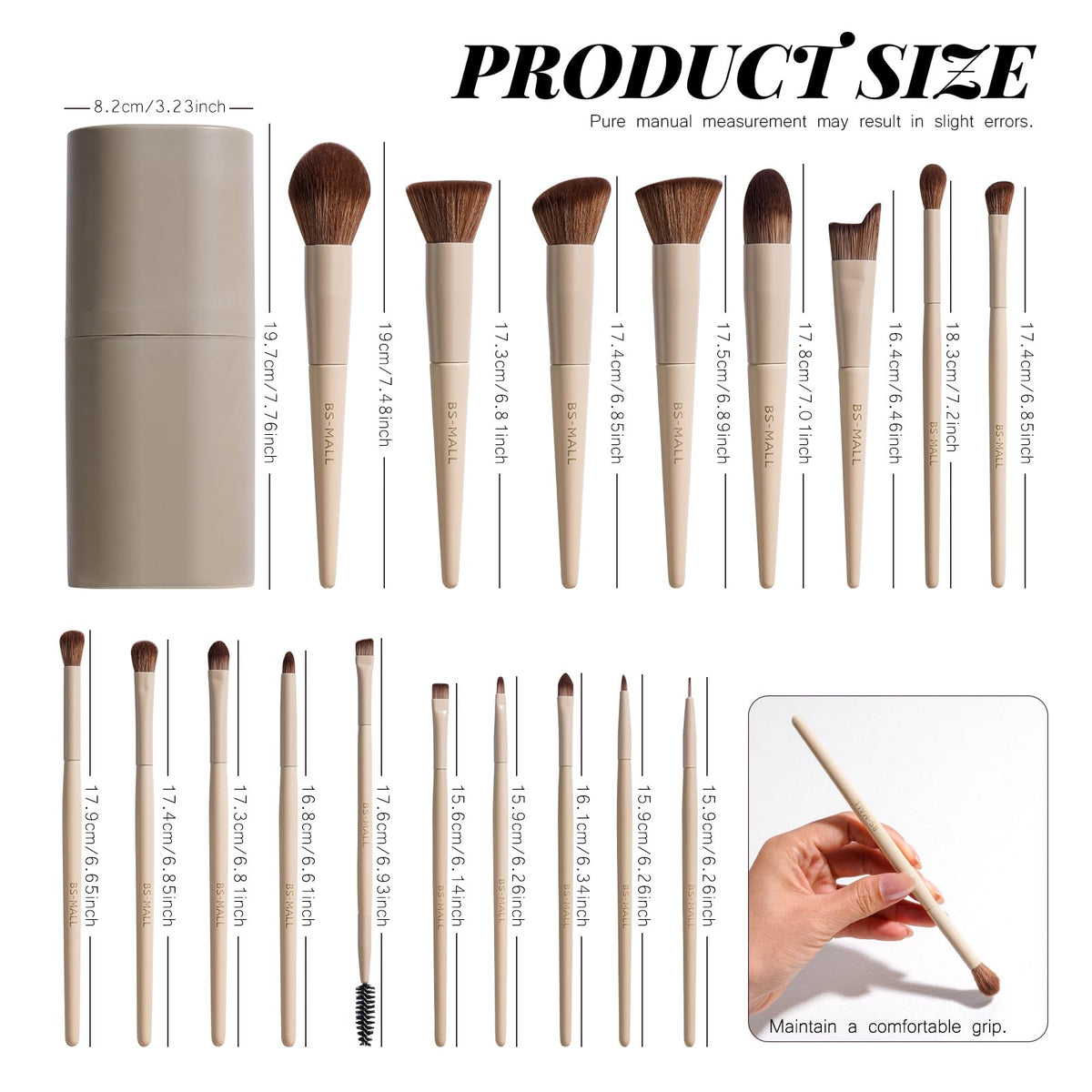 BS-MALL makeup brush set ideal for travel
