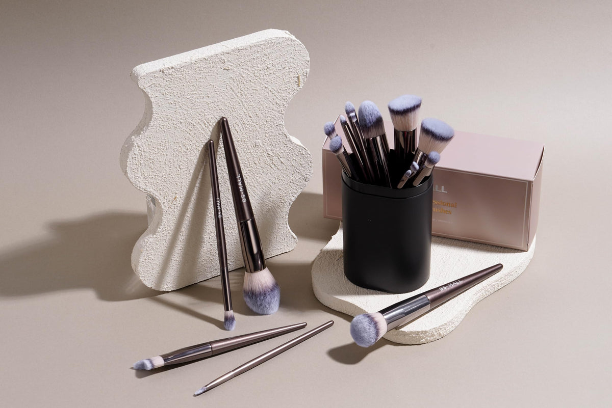 BS-MALL Makeup Brush Set showing all 18 brushes