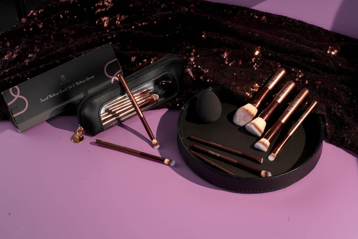 BS-MALL makeup brushes set showing application on skin