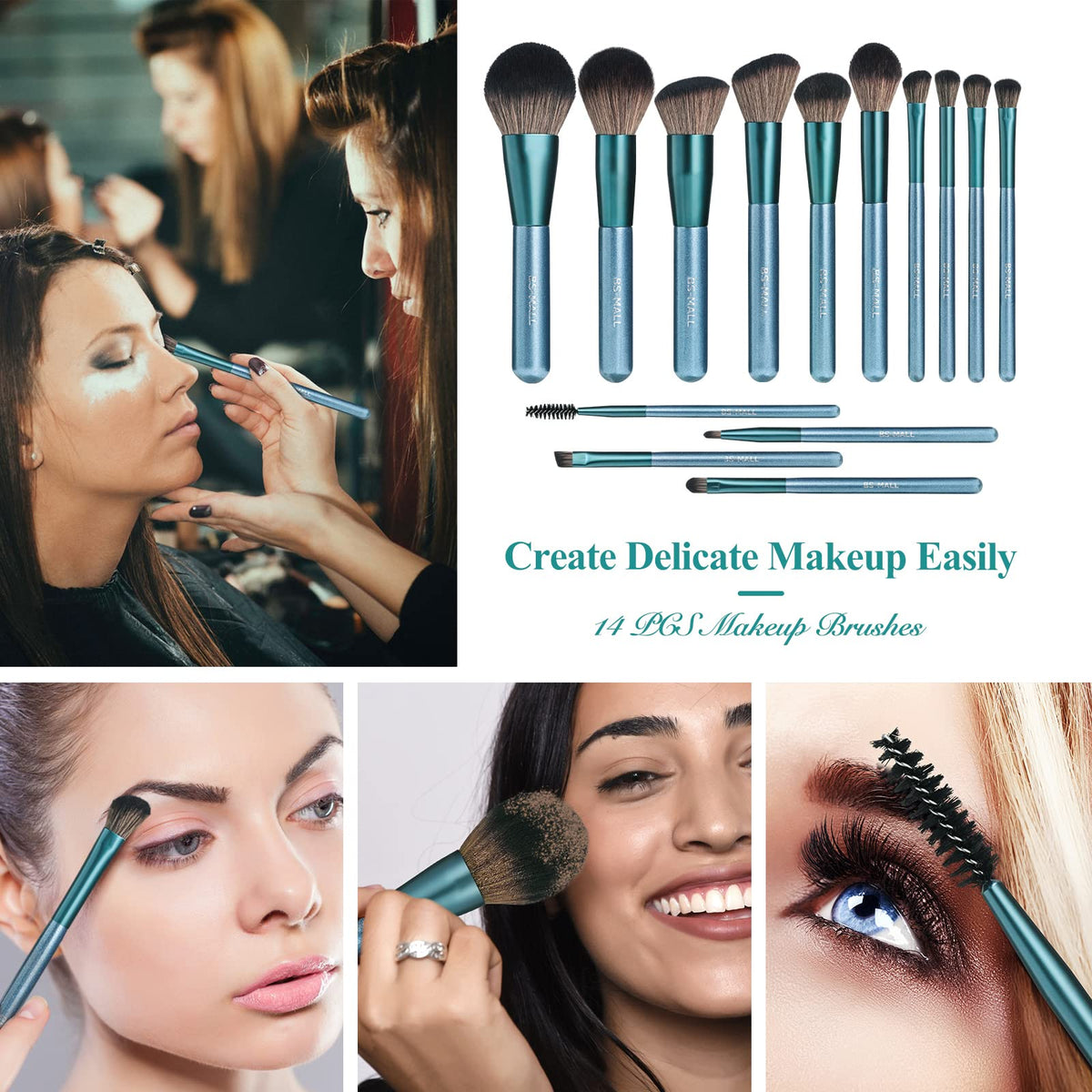 BS-MALL makeup brushes set with sponge included