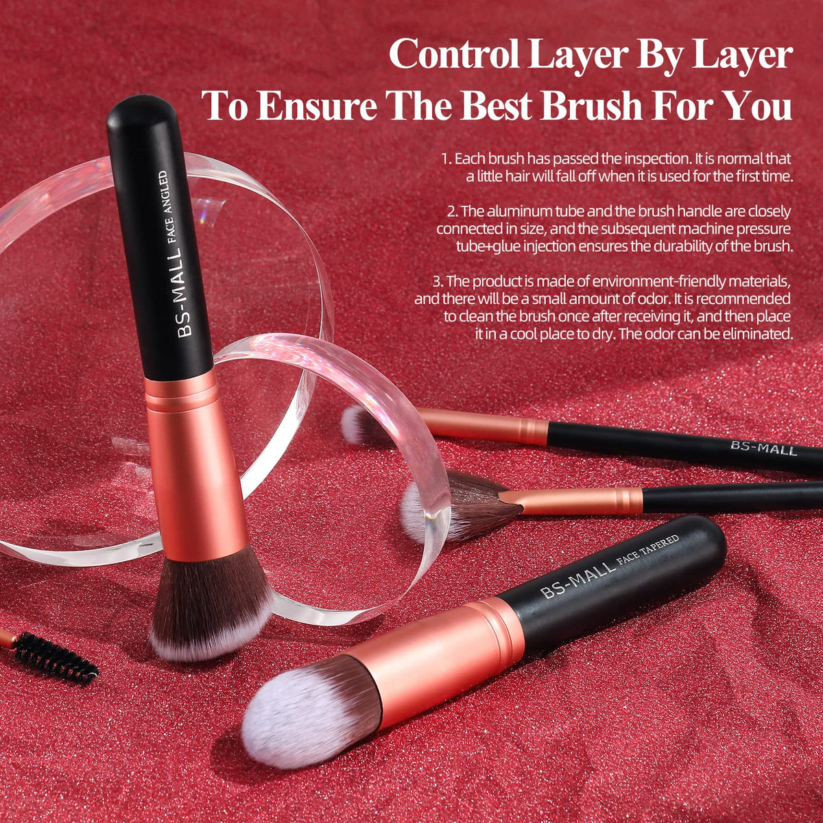 BS-MALL makeup brushes with travel case