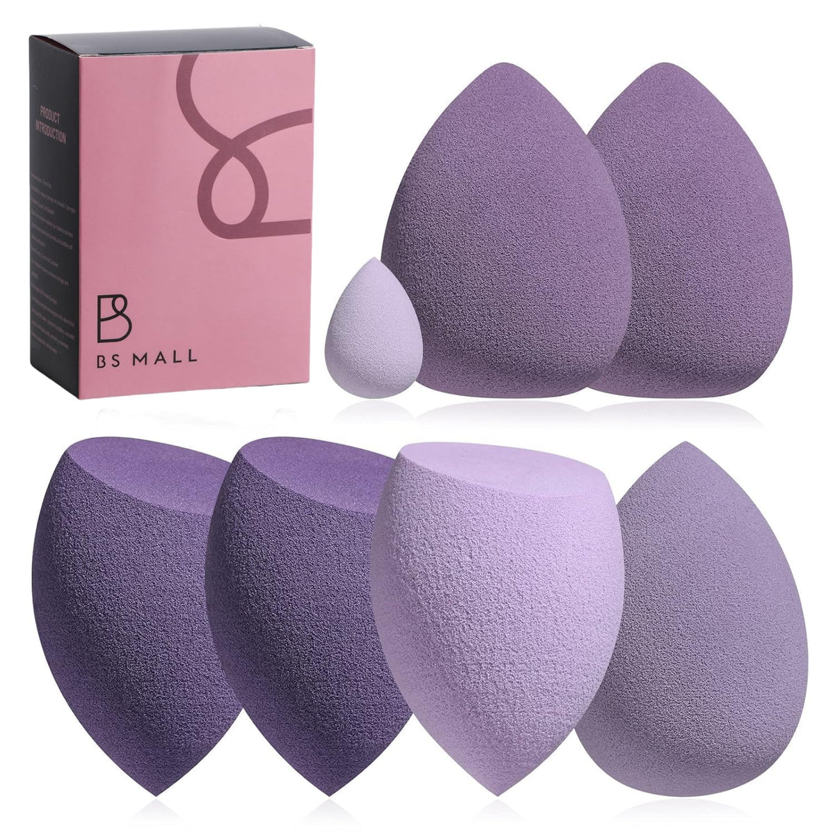 BS-MALL Makeup Sponge Set 6 Pcs in elegant pink colours