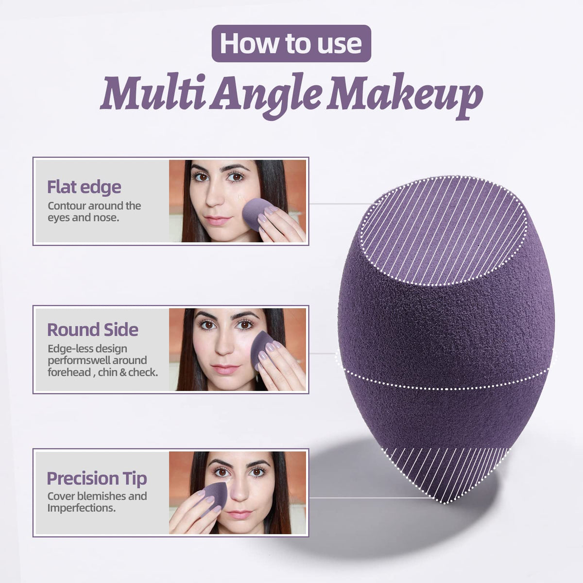 BS-MALL Makeup Sponge Set arranged in three different pink shades