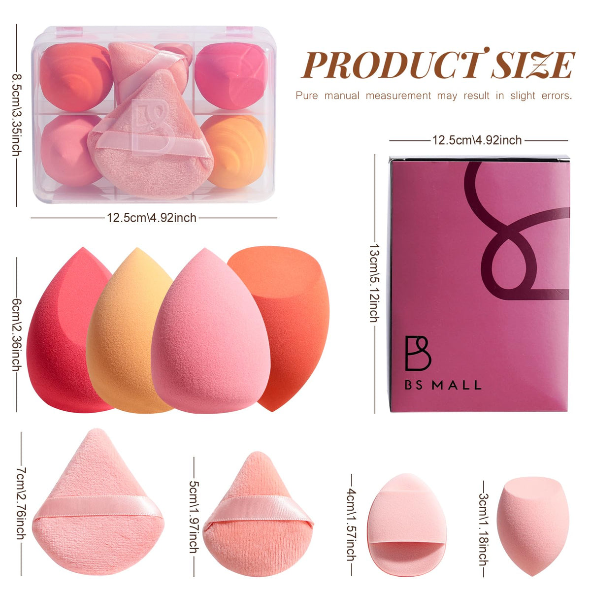 BS-MALL makeup sponge set with various colours