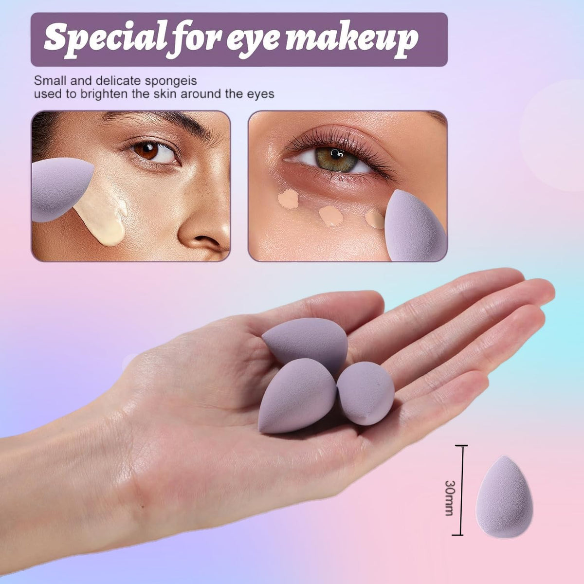 BS-MALL makeup sponges soaking in water for expansion