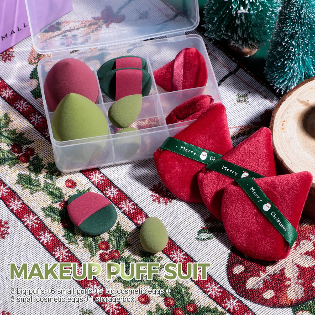 BS-MALL mini makeup sponge alongside larger sponges
