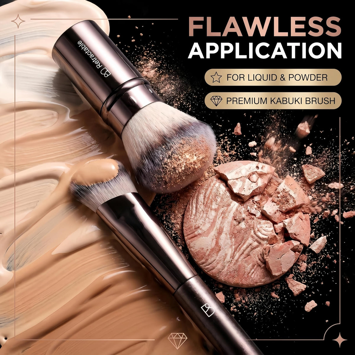 BS-MALL synthetic makeup brushes close-up showing bristles