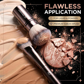 BS-MALL synthetic makeup brushes close-up showing bristles