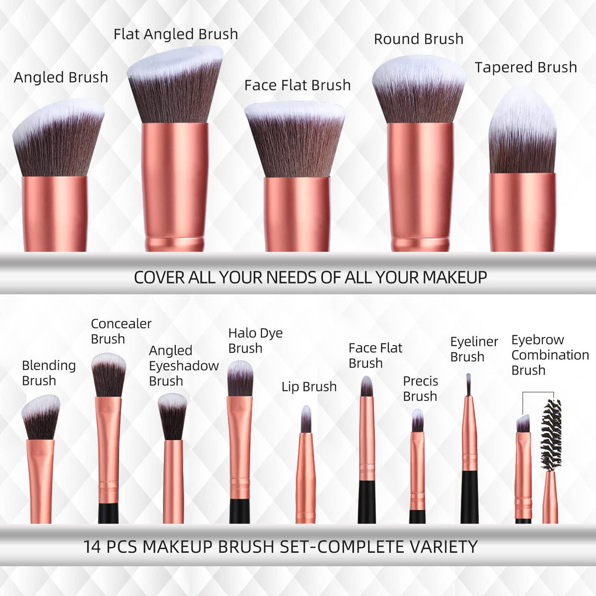 BS-MALL travel makeup brush set in use