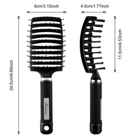 Bsisme Curved Vented Detangler Hair Brush from above