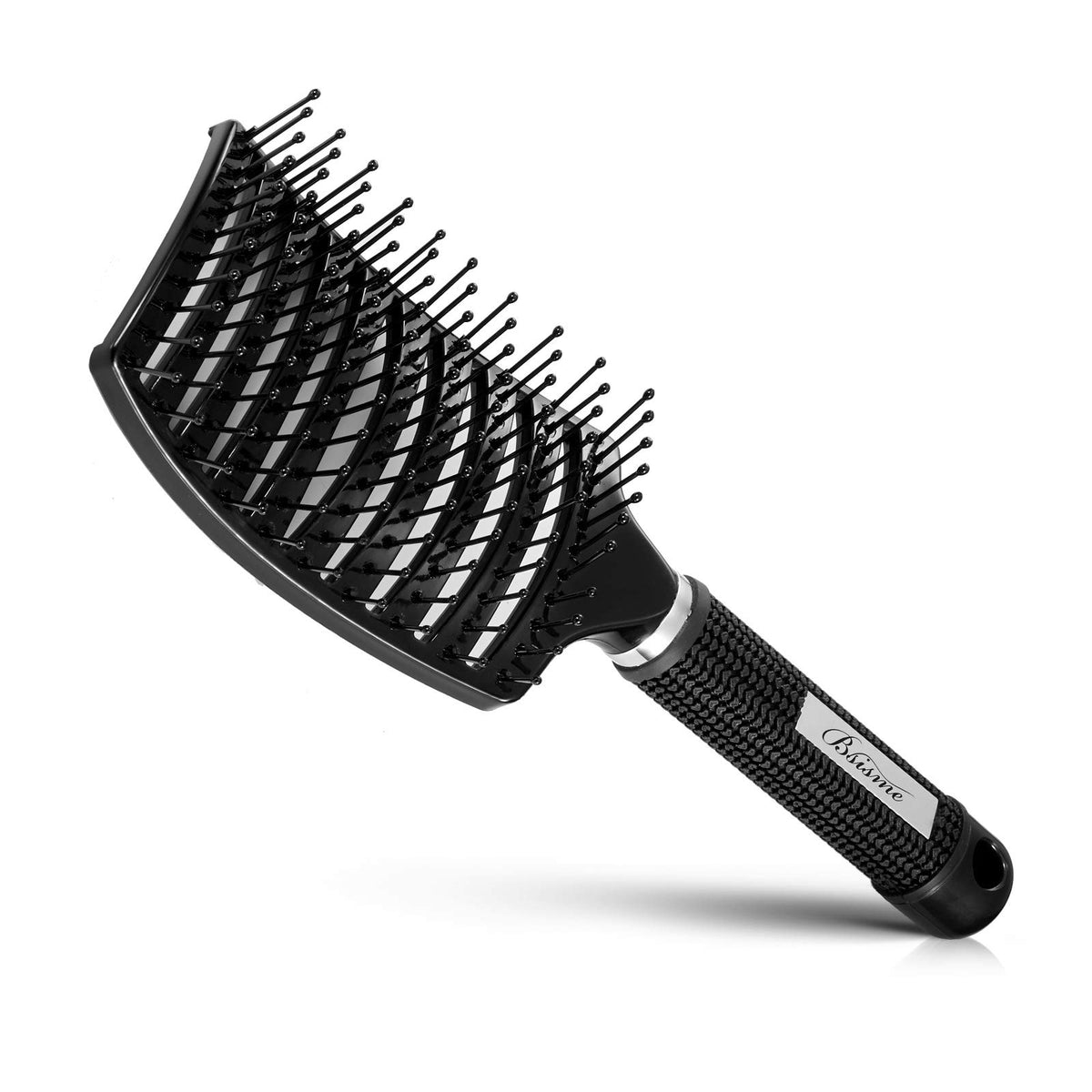 Bsisme Curved Vented Detangler Hair Brush front view