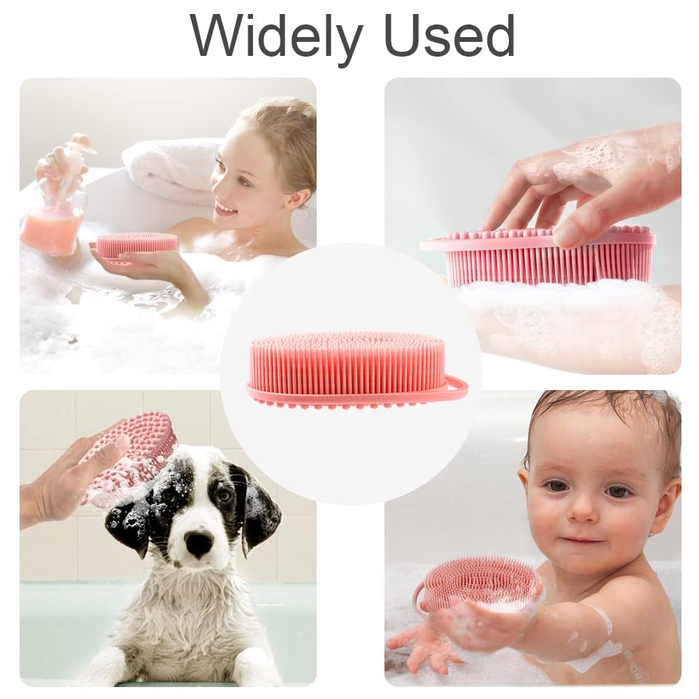Bsofing Soft Silicone Body Scrubber with handle for easy hanging