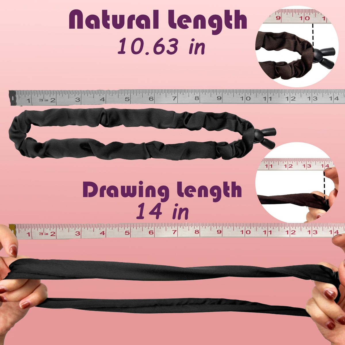Bswox Adjustable Satin Hair Scrunchies packaging display