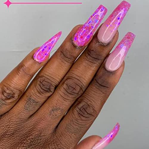 BTArtbox clear fake nails with colourful decorations