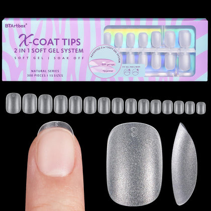 BTArtbox Clear Soft Gel Nail Tips front view packaging