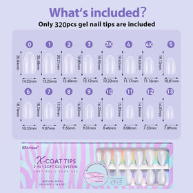 BTArtbox Clear Soft Gel Nail Tips showing natural-looking finish